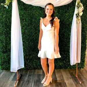 White Ruffle Detail Dress